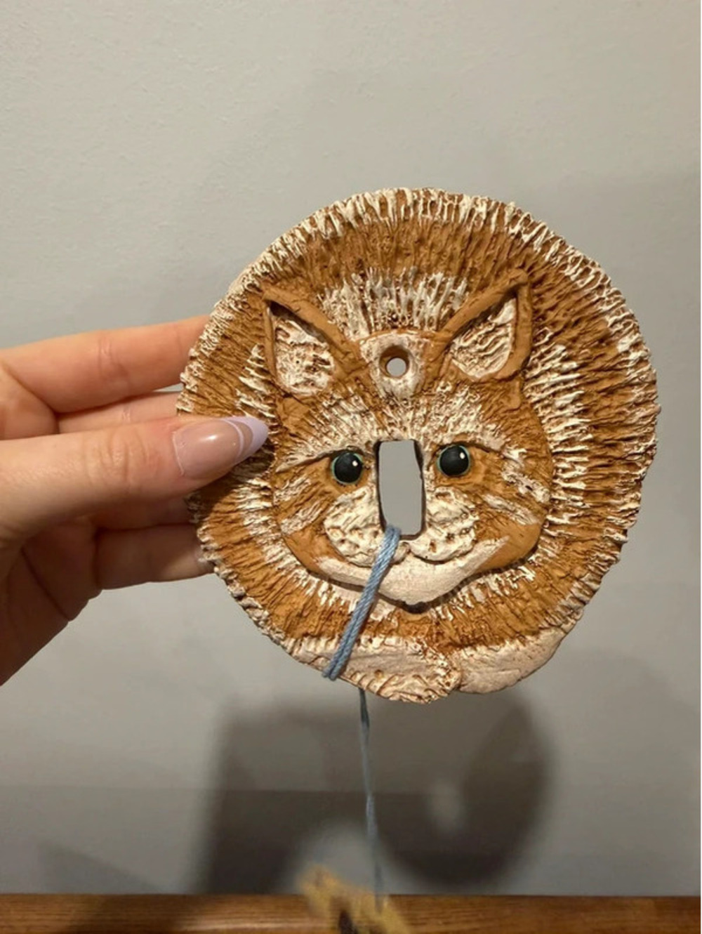 Vintage Orange Tabby Cat Light Switch Plate Cover Folk Art Taylor Bears